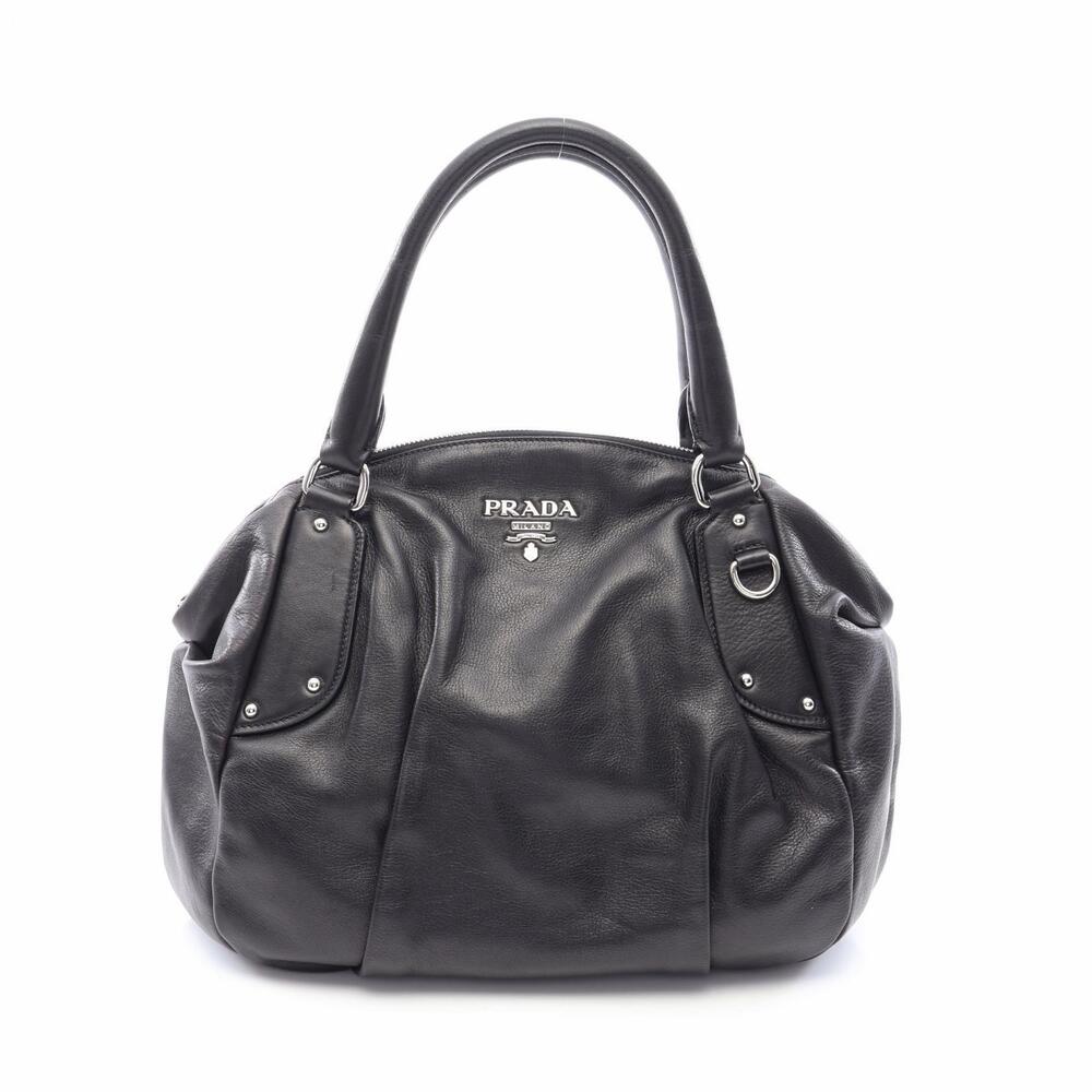 Prada Soft Calf Leather 2Way Shoulder Bag Black